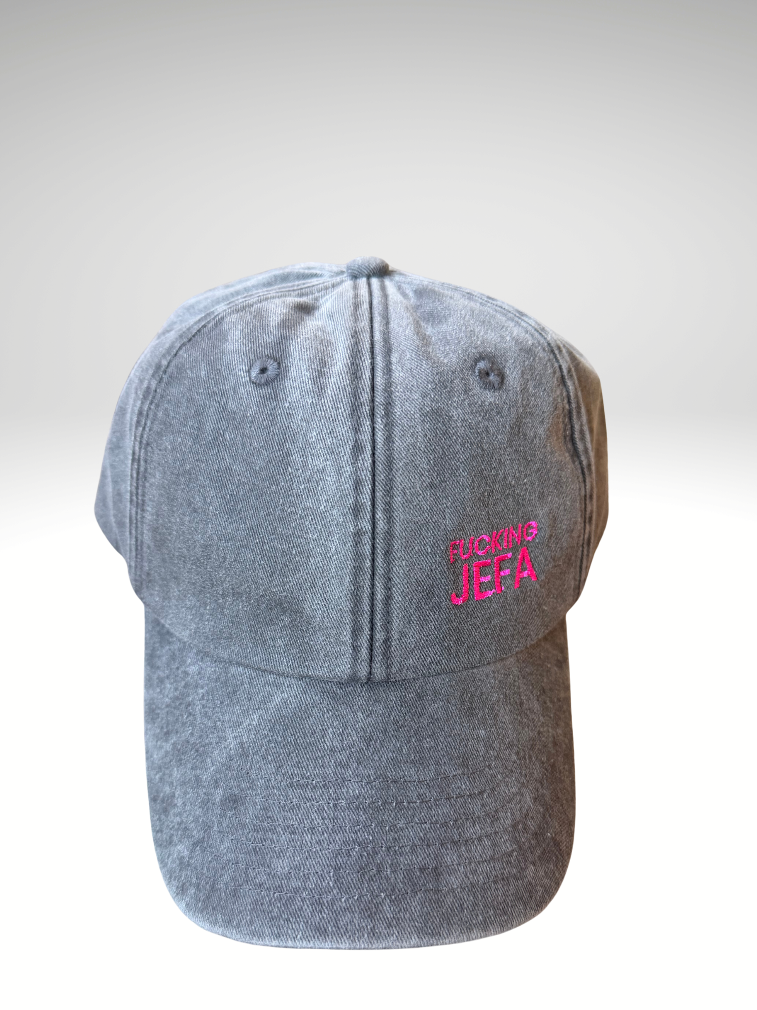 Gorra FUCKING JEFA – Negra efecto lavado