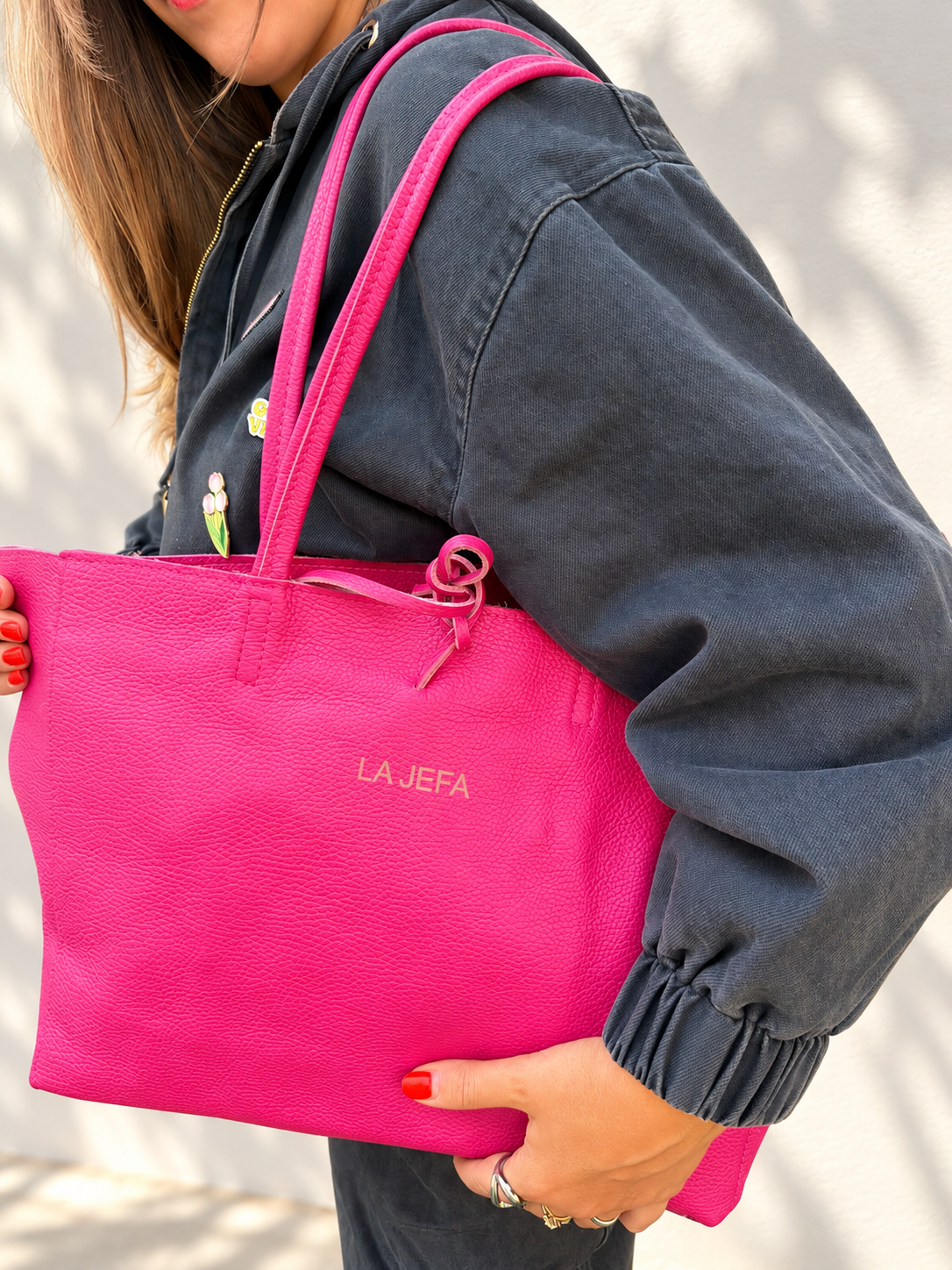 Bolso Shopper " La jefa" fucsia