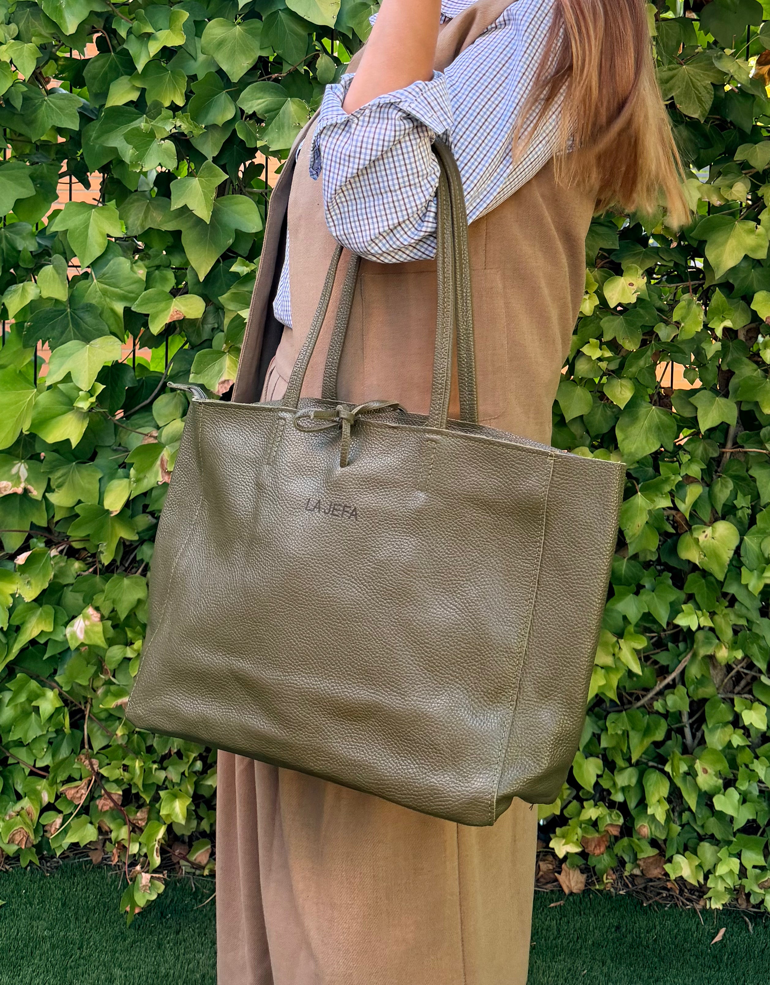 Bolso Shopper " La jefa" Verde Caqui