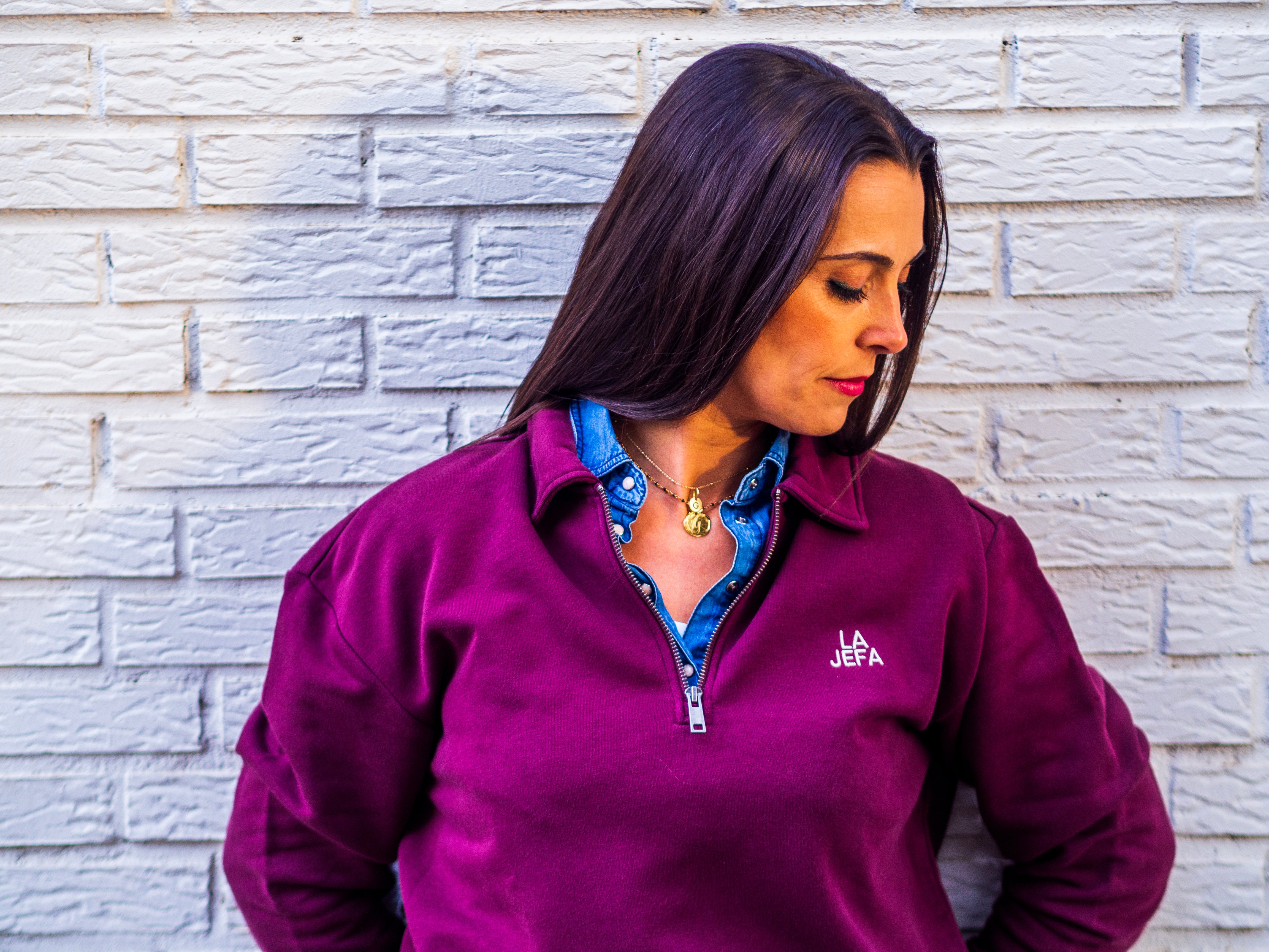 Sudadera "LA JEFA"- Burdeos