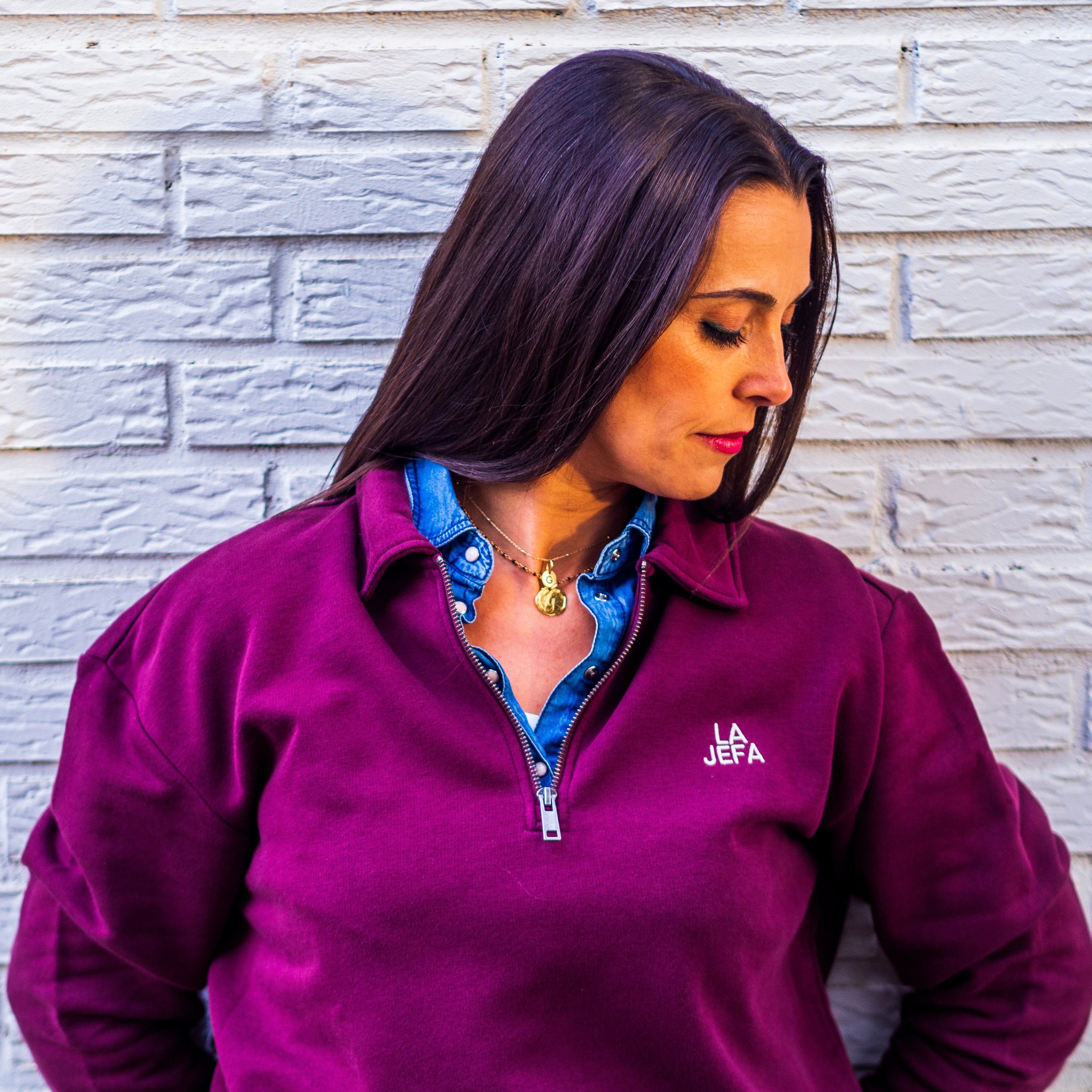 Sudadera "LA JEFA"- Burdeos