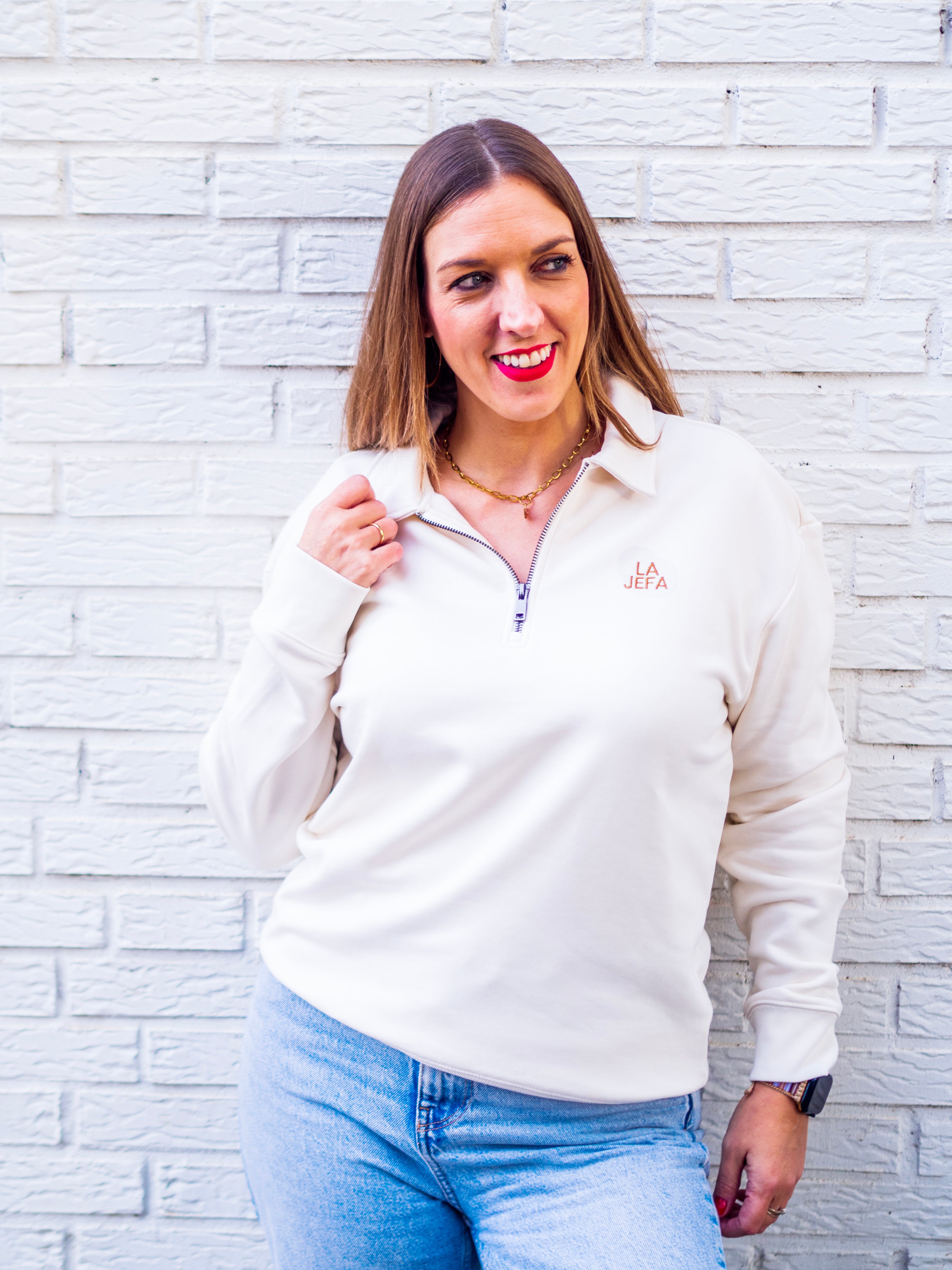 Sudadera "LA JEFA"- Beig