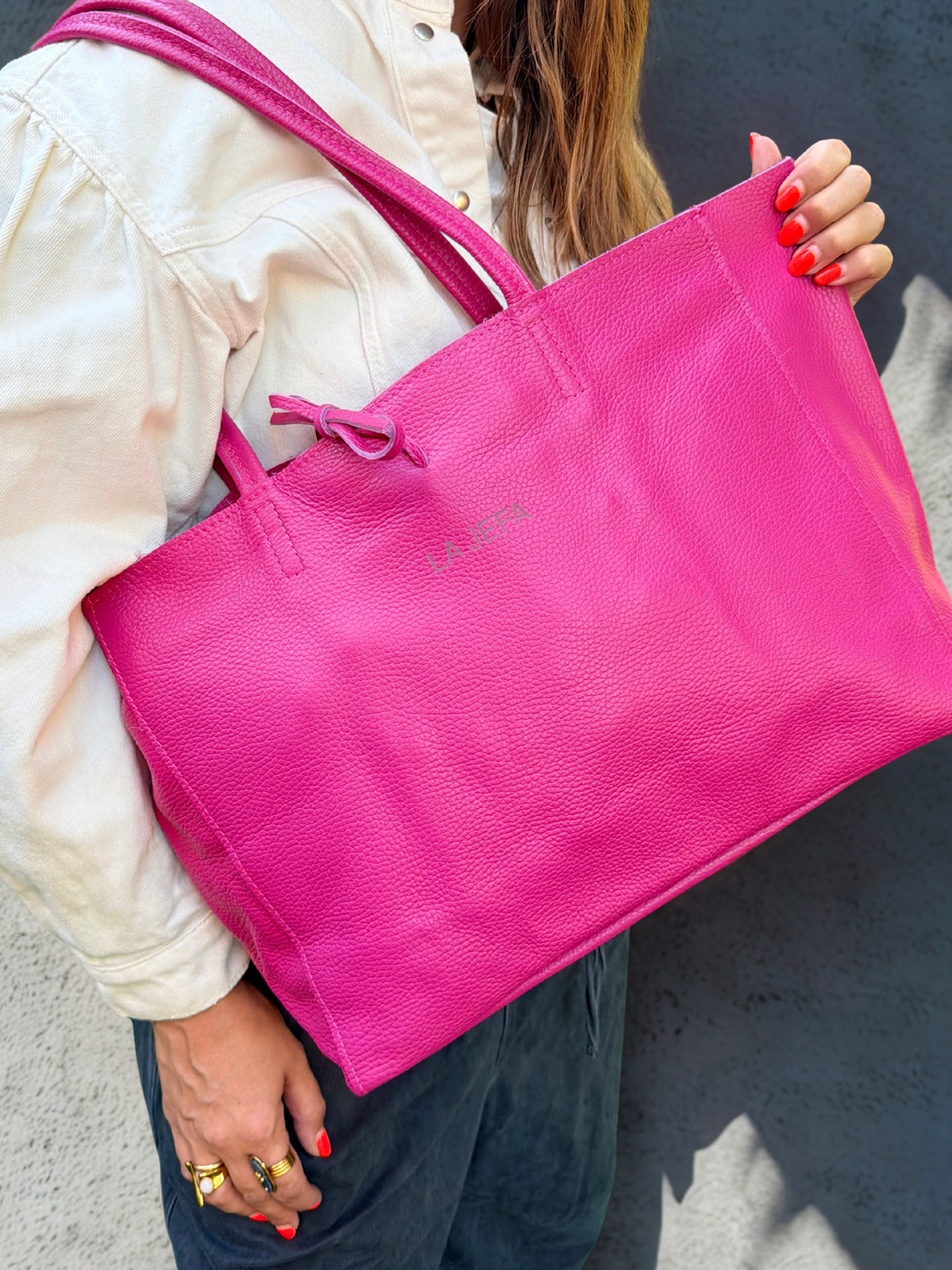 Bolso Shopper " La jefa" fucsia